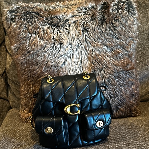 Black Coach Tabby Quilted Backpack - Picture 1 of 6